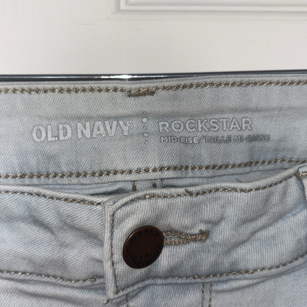 Old Navy Mid Rise Rockstar Jeans Blue Size 10 - Picture 3 of 4